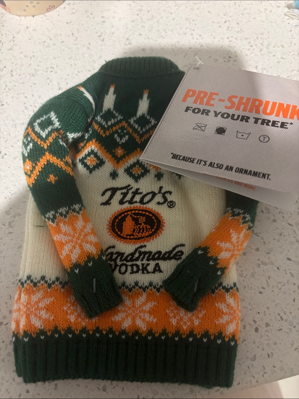 Green & Orange Titos Vodka tree ornament